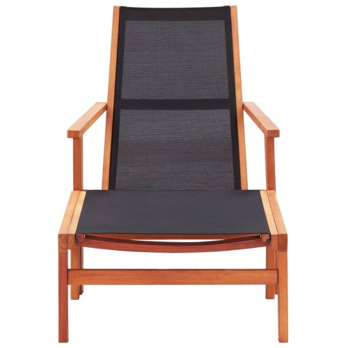Tömör eukaliptuszfa és textilén kerti szék lábtartóval