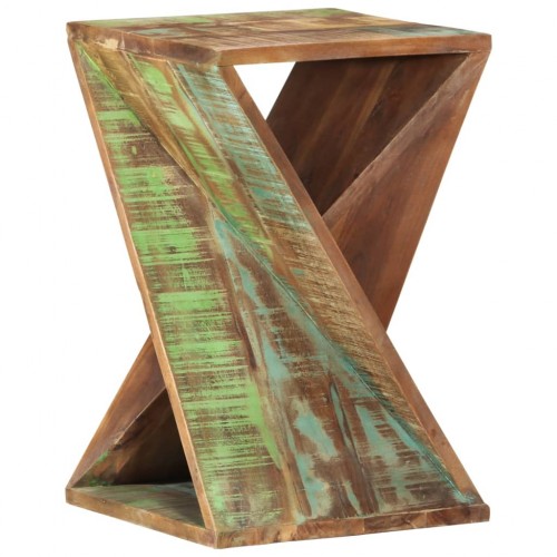 Tömör újrahasznosított fa kisasztal 35 x 35 x 55 cm