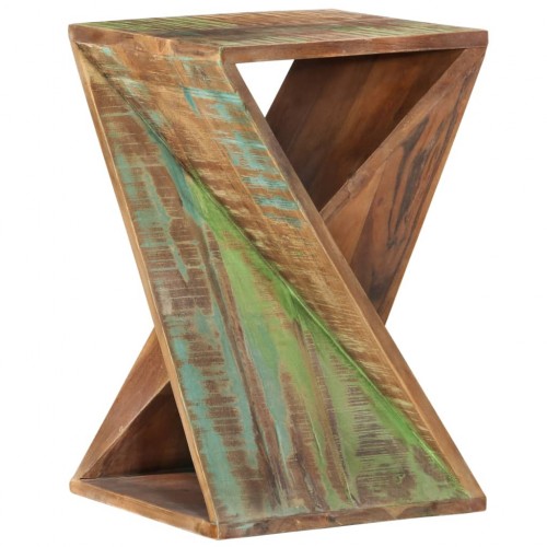 Tömör újrahasznosított fa kisasztal 35 x 35 x 55 cm